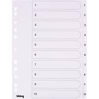 Office Depot Indices A4 White 10 Part Perforated Manila 1 to 10