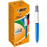 BIC 4 Colours Mini Retractable Ballpoint Pen Medium 0.4 mm Pack of 12