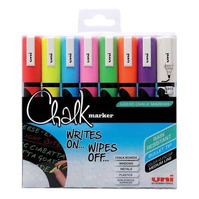 uni-ball Chalk Marker PWE-5M Assorted Pack of 8