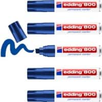 edding 800 Permanent Marker Broad Chisel 4-12 mm Blue Refillable Pack of 5