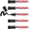 edding 800 Permanent Marker Broad Chisel 4-12 mm Black Refillable Water Resistant Pack of 5
