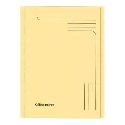 Office Depot Square Cut Folder A4 Yellow 250gsm Manila Pack of 100