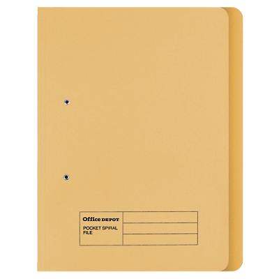 Office Depot Spring Coil Flat File Foolscap Yellow Manila 34.4 x 2.5 x 35.4 cm Pack of 50