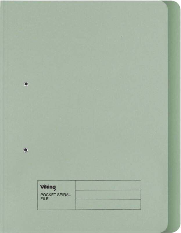 Viking Spiral File Folio Green Manila 285 gsm 2 Holes Pack of 50