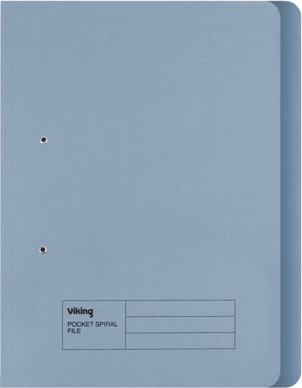 Viking Spring Coil Cut Flush Folder Foolscap Blue Manila  285 gsm 2 Holes Pack of 50