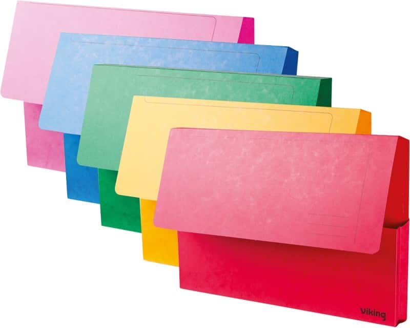 Viking Document Wallet Folio Pressboard 35.4 (W) x 3.2 (D) x 24 (H) cm Assorted Pack of 10