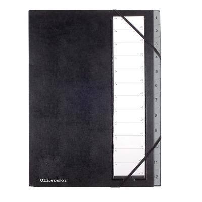 Office Depot Divider Book A4 Black Pressboard 25.8 x 2.5 x 34.2 cm