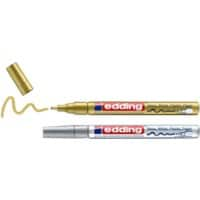 edding 751 Permanent Paint Marker Gold, Silver Fine Bullet 1-2 mm Pack of 2