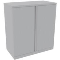 Bisley Double Door Locking Cupboard Lockable with 1 Shelf Metal Essentials 900 x 470 x 1000mm Silver
