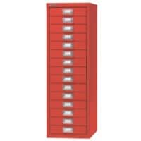Bisley Steel Multi Drawer Cabinet 15 Drawers 279 x 380 x 860 mm Red