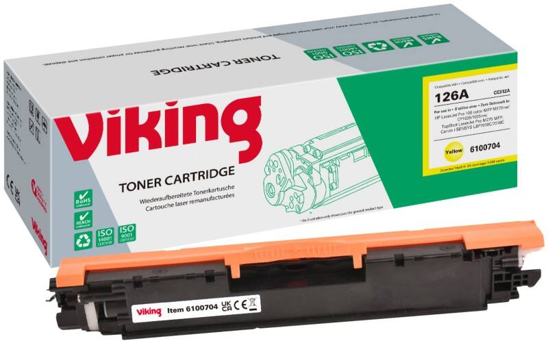 Viking 126A Compatible HP Toner Cartridge CE312A Yellow
