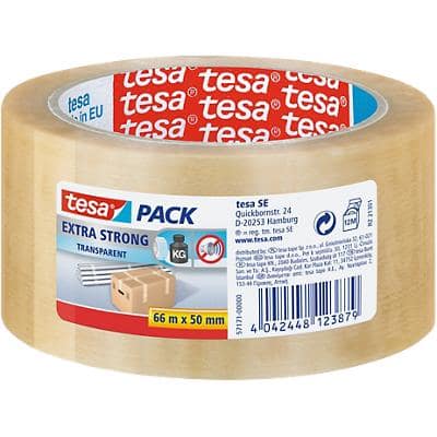 tesapack Packaging Tape tesapack Extra Strong Transparent 50 mm (W) x 66 m (L) Plastic