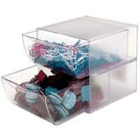 Deflecto Desk Organiser DE350801 Plastic Transparent 15.2 x 15.2 x 18.2 cm