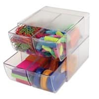 Deflecto Desk Organiser DE350301 Plastic Transparent 15.2 x 15.2 x 18.2 cm