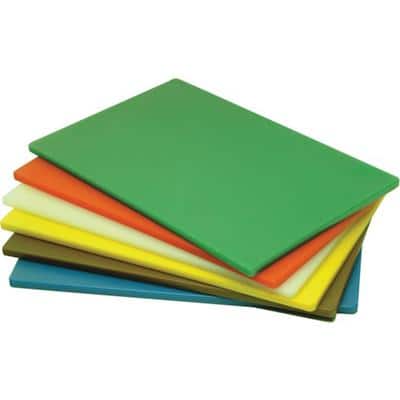 Genware Chopping Board Polyethylene Low Density Assorted Pack of 6