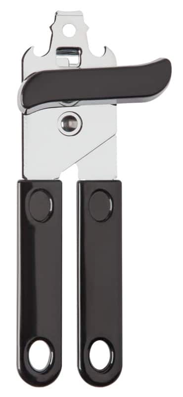 Genware Can Opener Stainless Steel, Plastic Black, Silver
