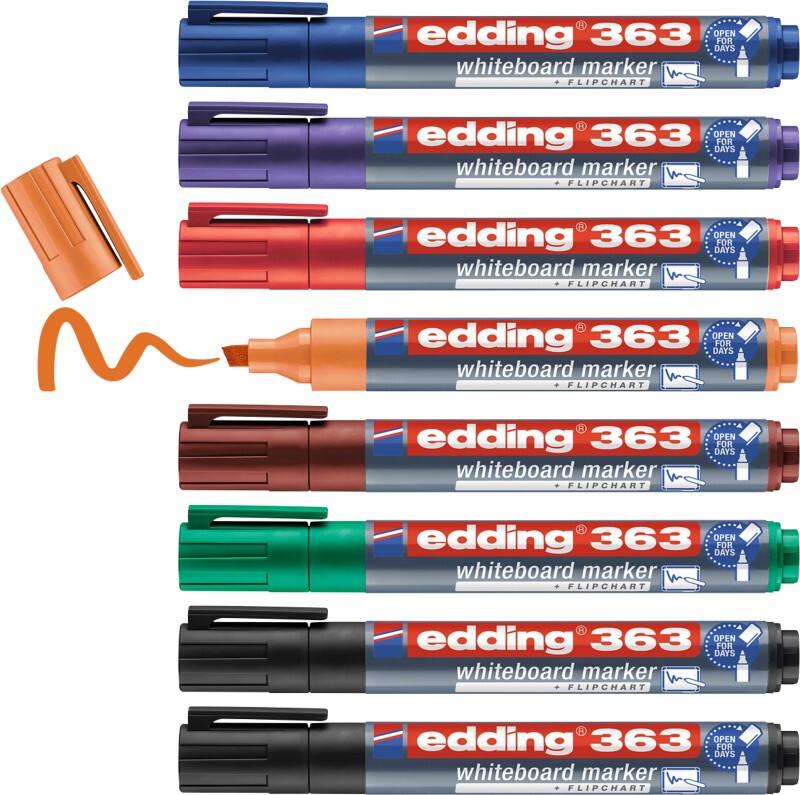 edding 363 Non-permanent Whiteboard Marker Assorted Broad Chisel 1 - 5 mm  Pack of 8