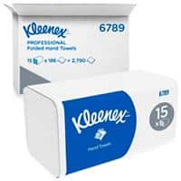 Kleenex Mainline Hand Towels V-fold White 2 Ply 6789 Pack of 15 of 186 Sheets