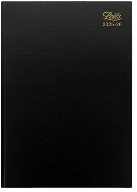 Letts Academic Diary 2025, 2026 A4 Week to view English Black A3ZBK