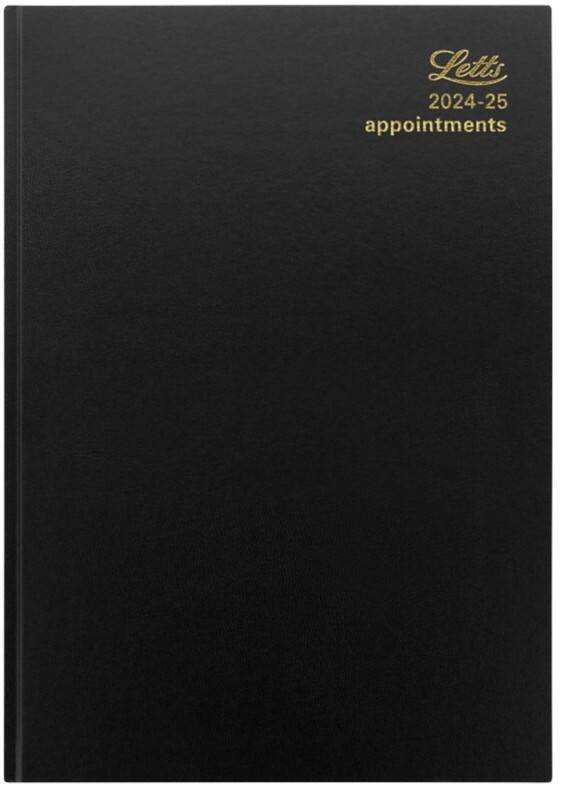 Letts academic diary 2024, 2025 a4 1 day per page black a1zbk