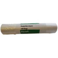 Paclan Light Duty Bin Bags 10 L White PE (Polyethylene) 8 Microns Pack of 100