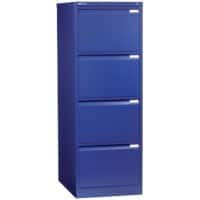Bisley Steel Filing Cabinet with 4 Lockable Drawers 470 x 620 x 1321 mm Oxford Blue