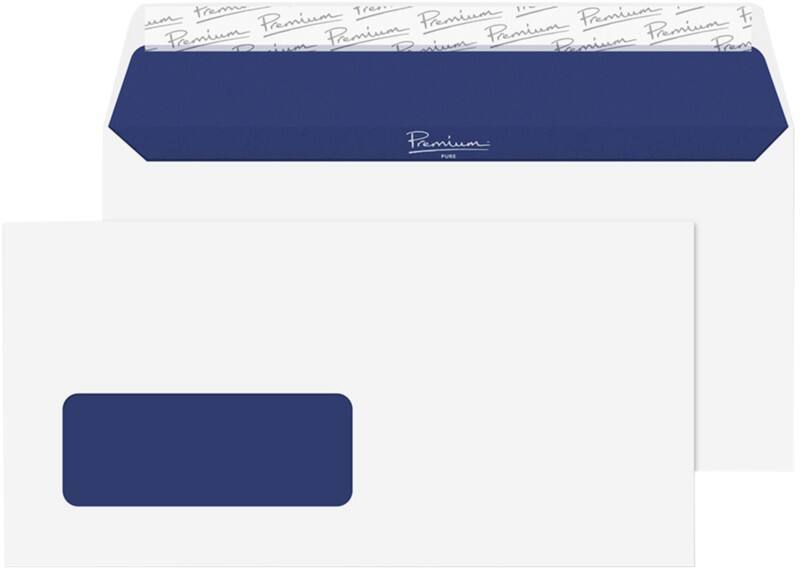 Blake Premium Pure Super White Wove DL 110x220mm Peel and Seel Window Envelope 120 gsm Pack 500