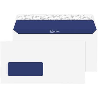 Blake Premium Pure Super White Wove DL 110x220mm Peel and Seel Window Envelope 120 gsm Pack 500