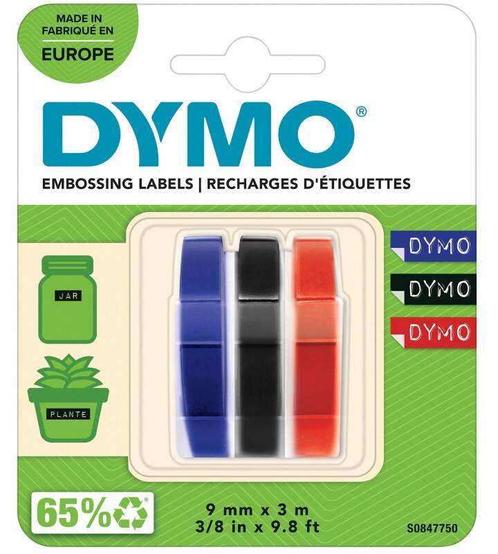 DYMO Label Tape S0847750 Multicolour 0.9 cm Pack of 3