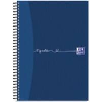 OXFORD Notebook My Notes A4 Ruled Spiral Bound Cardboard Hardback Blue Perforated 200 Pages 100 Sheets Pack of 3