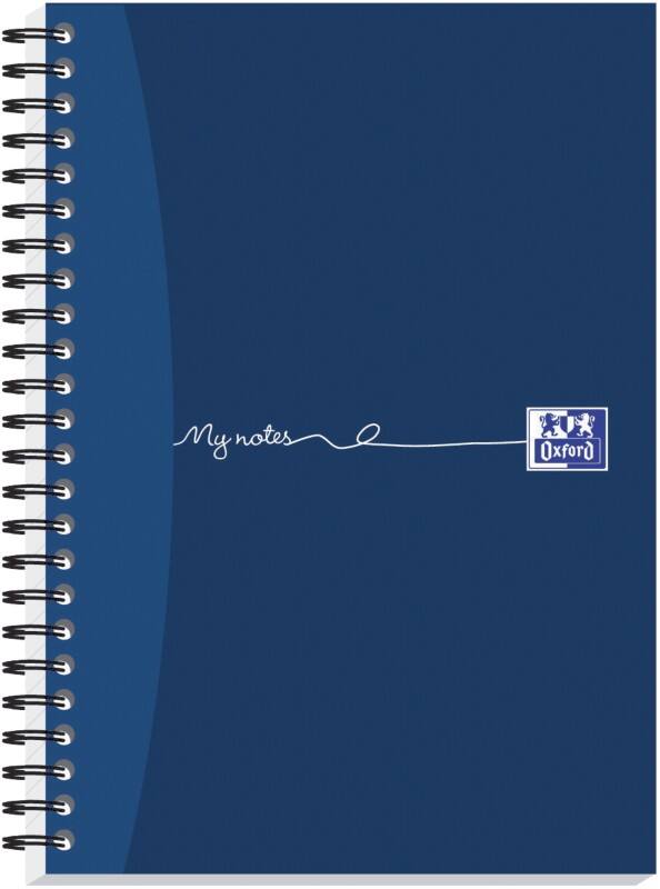 OXFORD Notebook My Notes A5 Ruled Spiral Bound Cardboard Hardback Blue Perforated 200 Pages 100 Sheets Pack of 3