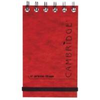 Cambridge Wirebound Red Hardback Notepad 125 x 200 mm Ruled 120 Pages Pack of 10