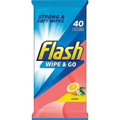 Flash Cleaning Wipes Lemon Pack of 40