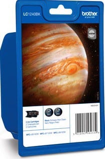 Brother LC1240BKBP2 Original Ink Cartridge Black Pack of 2 Duopack