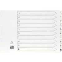 Guildhall Mylar Dividers, White, A3 10 Part 1 10 Numbered Set