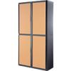 Paperflow Roll Door Cabinet EasyOffice Anthracite, Beech 1,100 x 415 x 2,040 mm