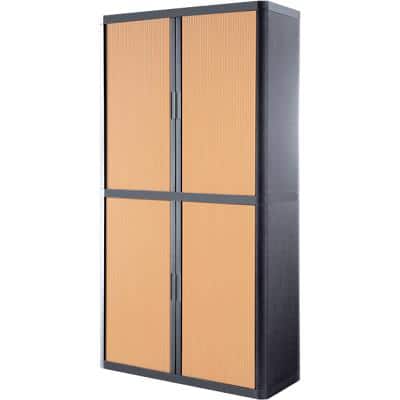 Paperflow Roll Door Cabinet EasyOffice Anthracite, Beech 1,100 x 415 x 2,040 mm