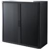 Paperflow Tambour Cupboard Lockable with 2 Shelves Steel & Polystyrene EasyOffice 1100 x 415 x 1040mm Black