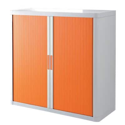 Paperflow Roll Door Cabinet EasyOffice White, Orange 1,100 x 415 x 1,040 mm