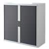 Paperflow Tambour Cupboard Lockable with 2 Shelves Steel & Polystyrene Easy office 1100 x 415 x 1040mm White & Charcoal