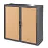 Paperflow Roll Door Cabinet EasyOffice Beech, Anthracite 1,100 x 415 x 1,040 mm