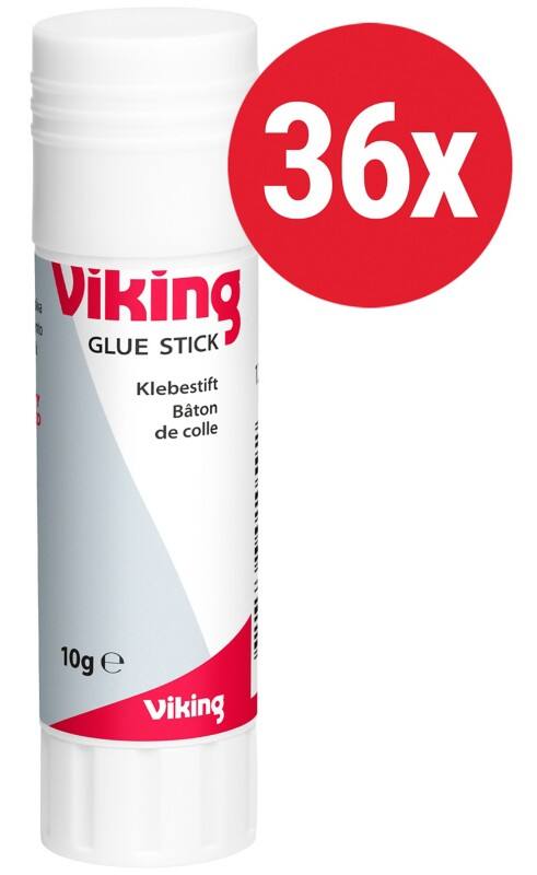 Viking Glue Stick 10 g Transparent Pack of 36