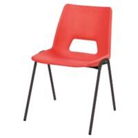 Advanced Furniture Stacking Chair Harmony Red Pack of 4