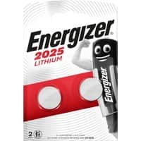 Energizer Button Cell Batteries CR2025 3V Lithium Pack of 2