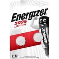 Energizer Button Cell Batteries CR2025 3V Lithium Pack of 2