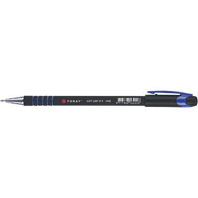 Foray Soft Grip ST-F Ballpoint Pen Fine 0.3 mm Blue Pack of 12