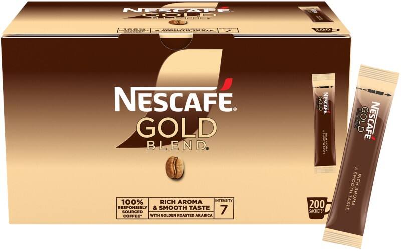Nescafé Gold Blend Rich & Smooth Caffeinated Instant Coffee Sachets Box 1.8 g Pack of 200