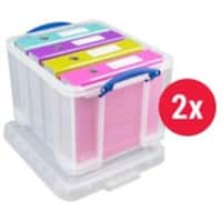 Really Useful Box Storage Box 35 L Transparent Plastic 39 x 48 x 31 cm Pack of 2