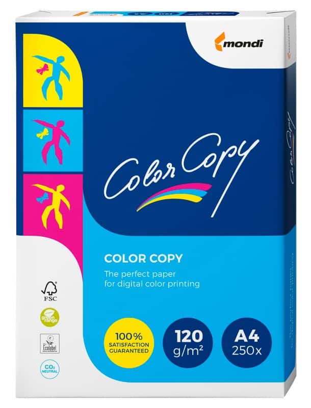 Color Copy A4 Printer Paper White 120 gsm Satin 250 Sheets