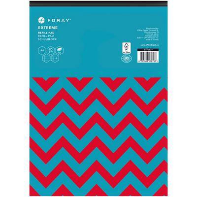 Foray Extreme Notepad Glued A4 Ruled Cardboard Hardback Turquoise 200 Pages 100 Sheets Pack of 5